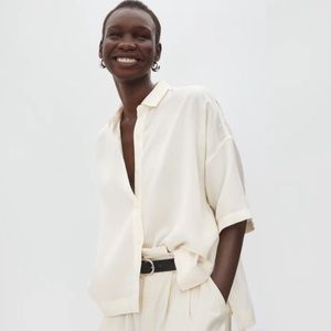 Everlane Drapey Square Shirt in Bone - women’s size small